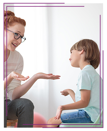 Teacher working with her student