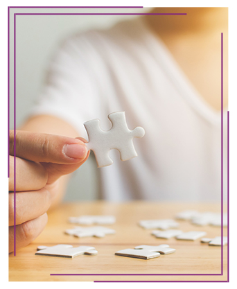 Young student working on a puzzle